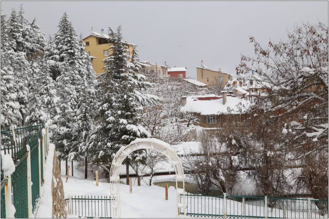 Konya’nın karla kaplı ilçesinden kartpostallık kareler 34